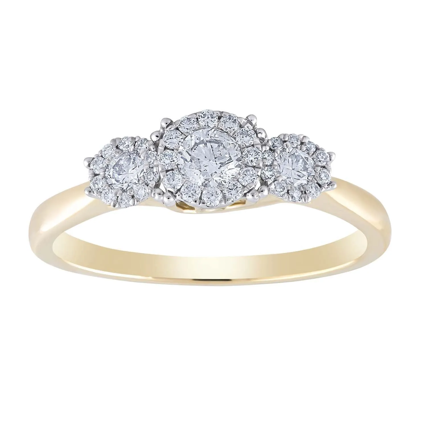 0.47Ct Round Brilliant Diamond Engagement Ring  In 9Ct Yellow Gold