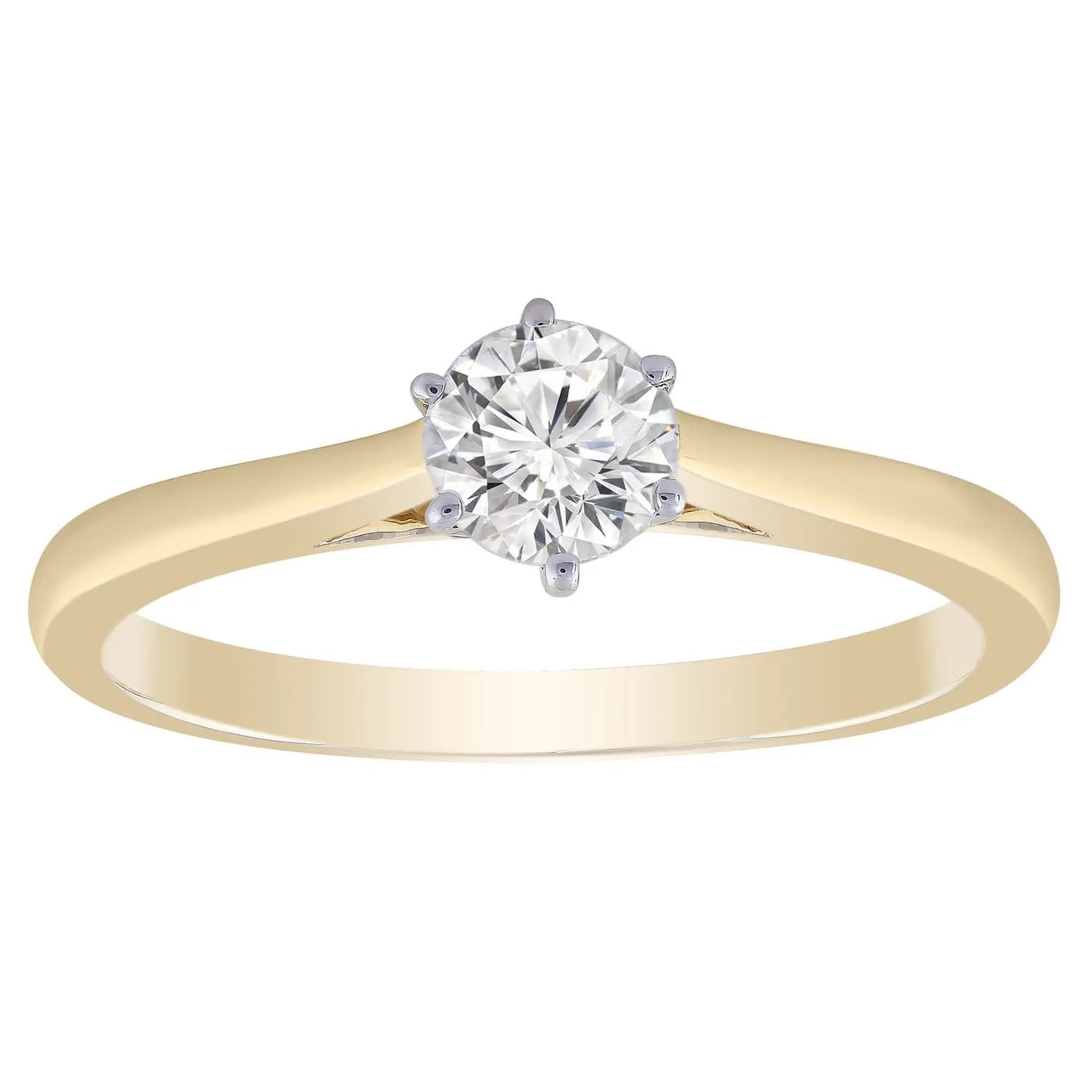 0.50ct Round Brilliant Diamond Solitaire Engagement Ring In 9Ct Yellow Gold