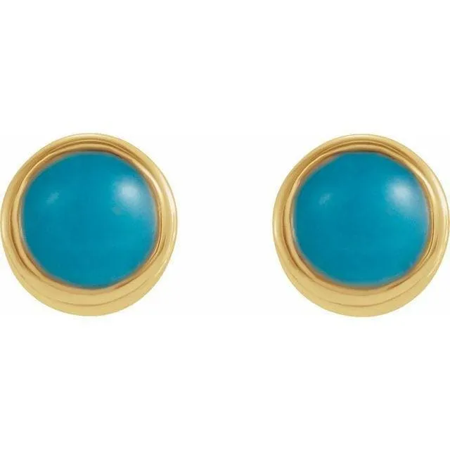 14k Turquoise Bezel-Set Earrings Regard Jewelry Austin, Texas