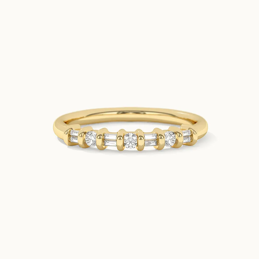 Baguette & Round Stackable Band