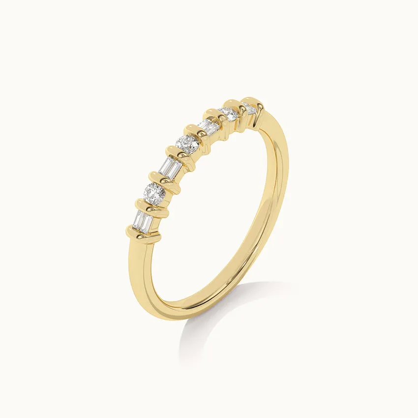 Baguette & Round Stackable Band
