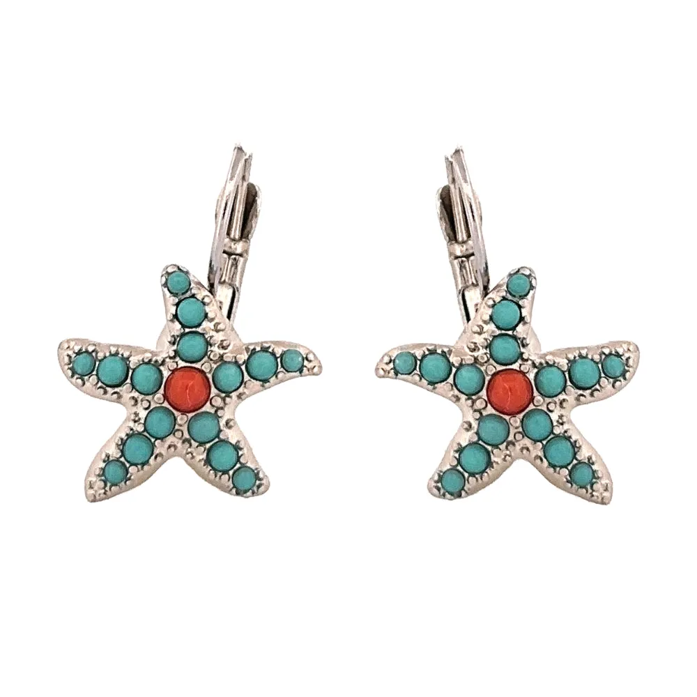Beautiful Ocean Starfish Charm Dangle Fashion Earrings