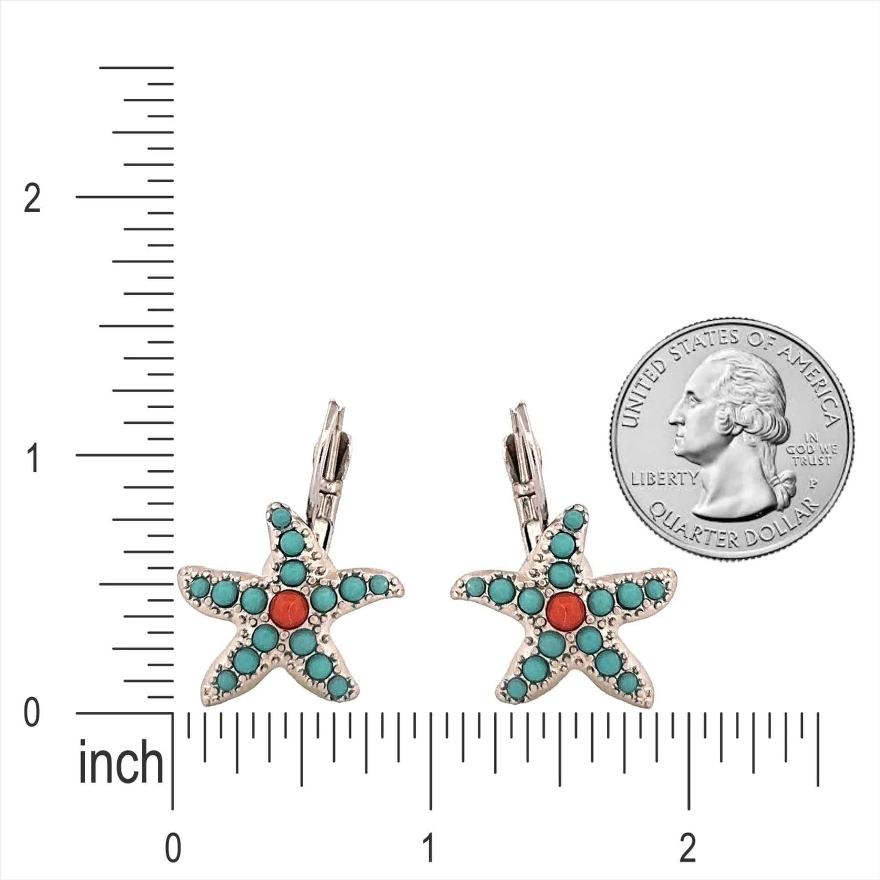 Beautiful Ocean Starfish Charm Dangle Fashion Earrings