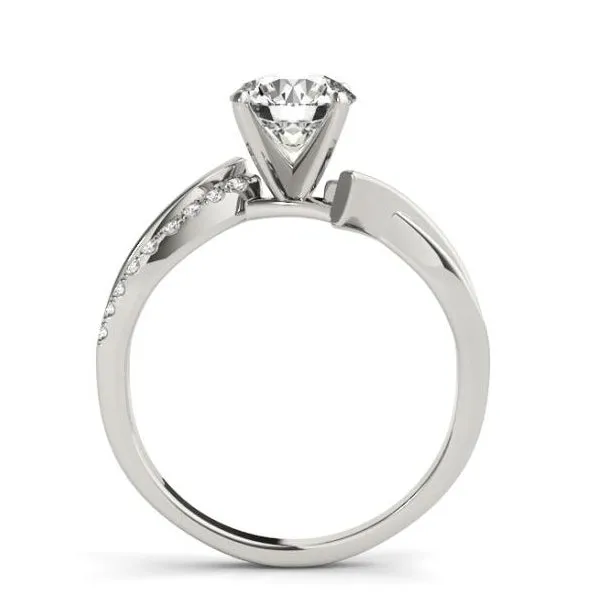 Crisscross Diamond Engagement Ring Mounting in White Gold