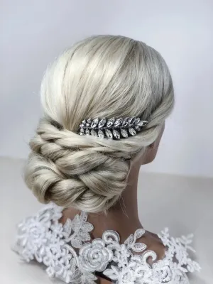 Crystal Leaf Bridal Comb