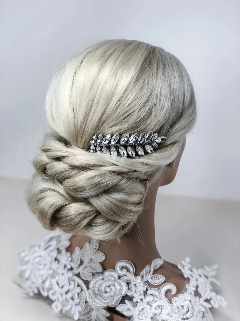 Crystal Leaf Bridal Comb