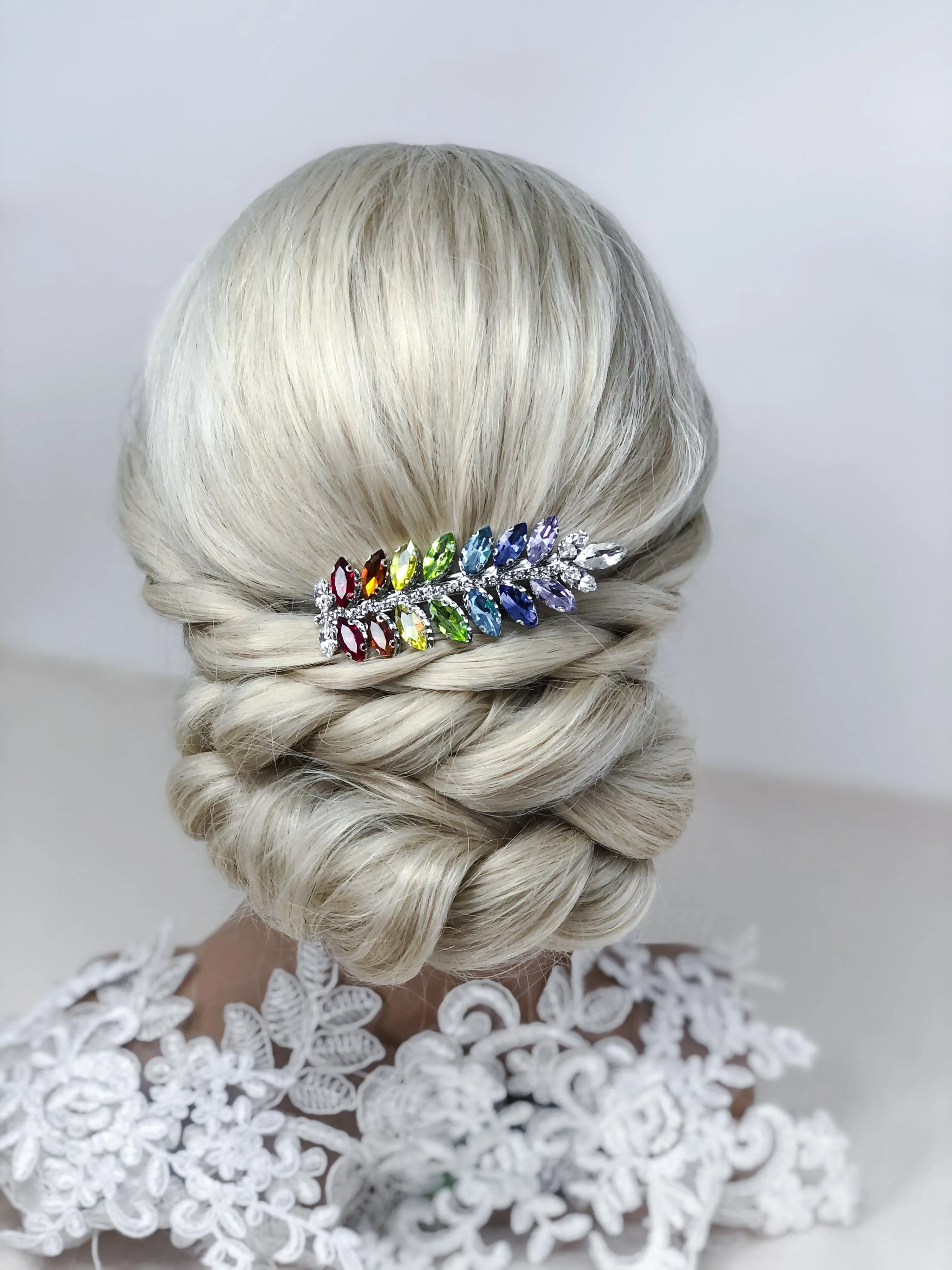 Crystal Rainbow Bridal Comb