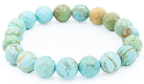 Faceted Turquoise Natural Gemstone Bracelet