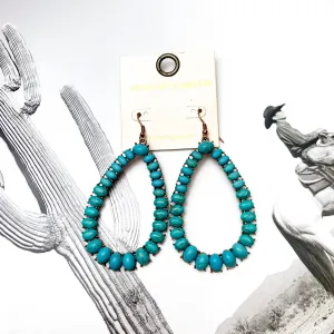 Faux Turquoise Open Teardrop Dangle Earrings
