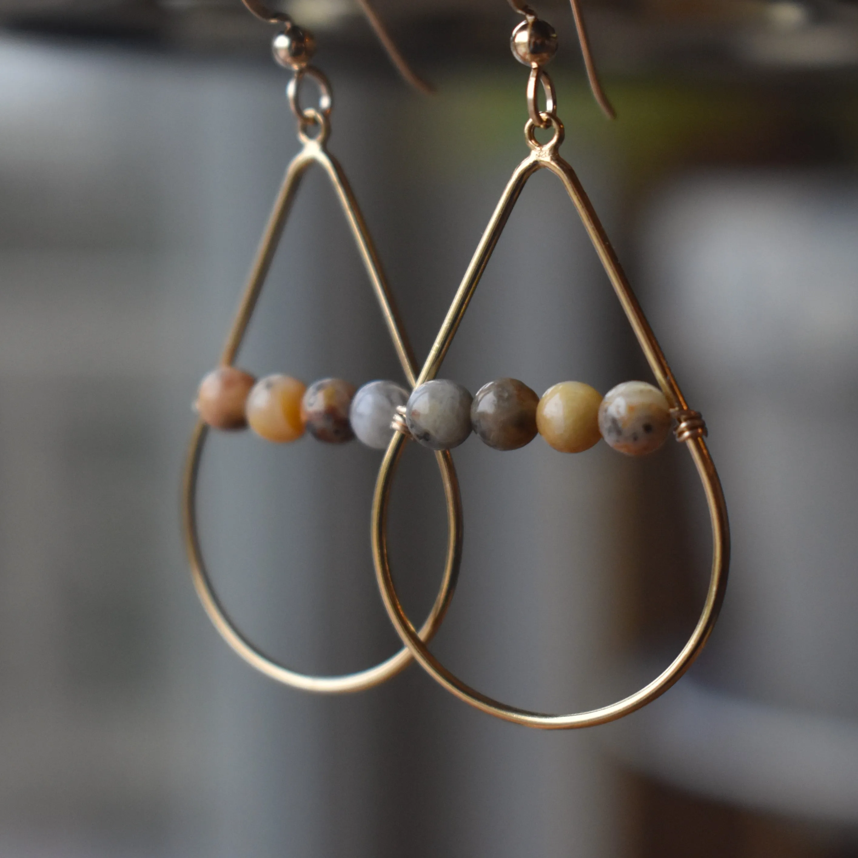 Gold Fill Gemstone Beaded Earrings