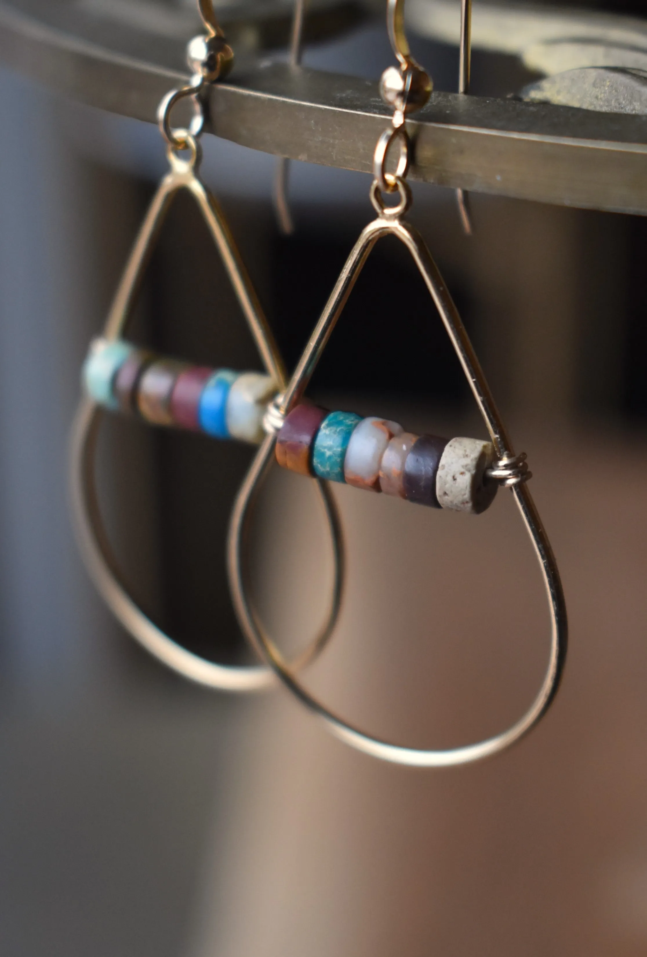 Gold Fill Gemstone Beaded Earrings