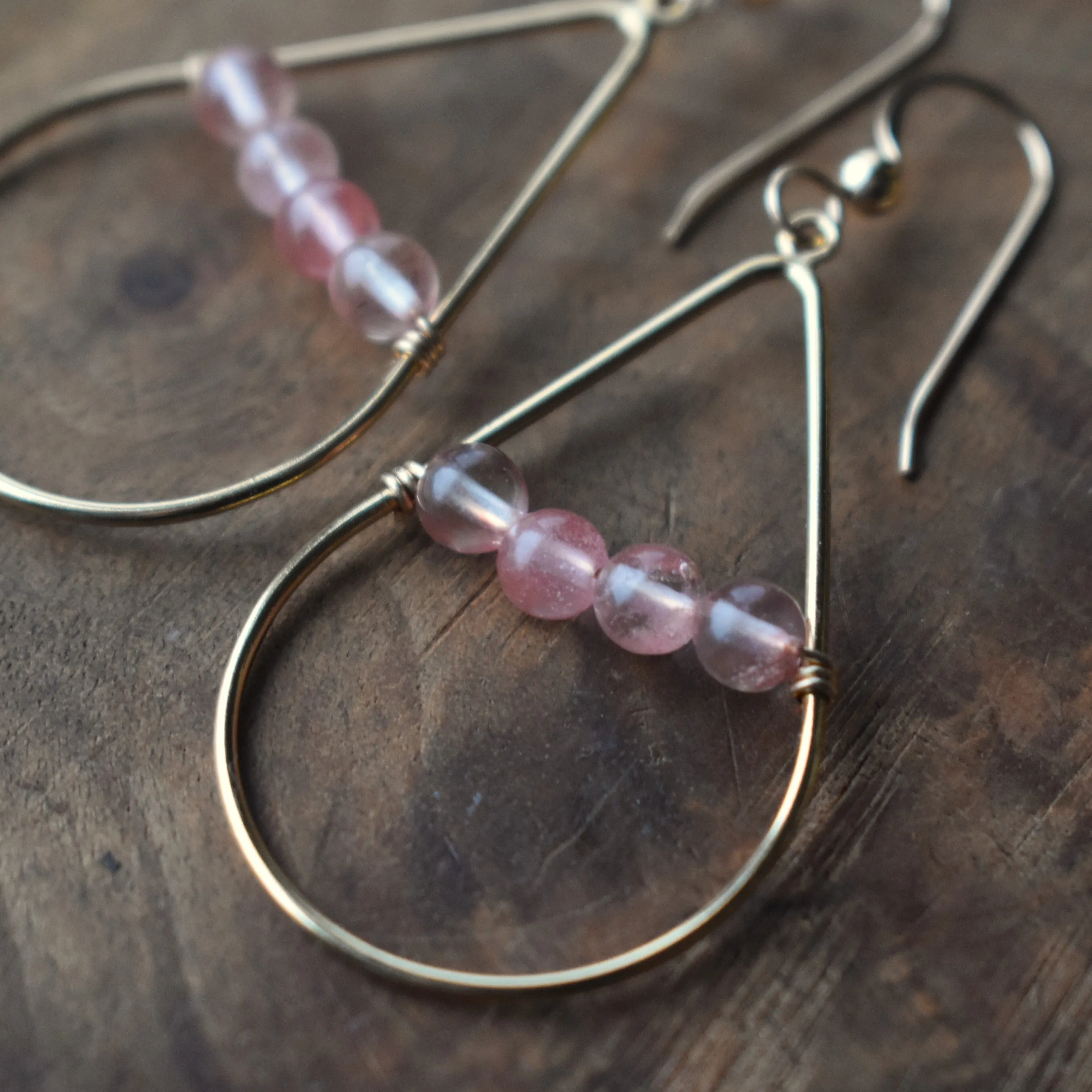 Gold Fill Gemstone Beaded Earrings