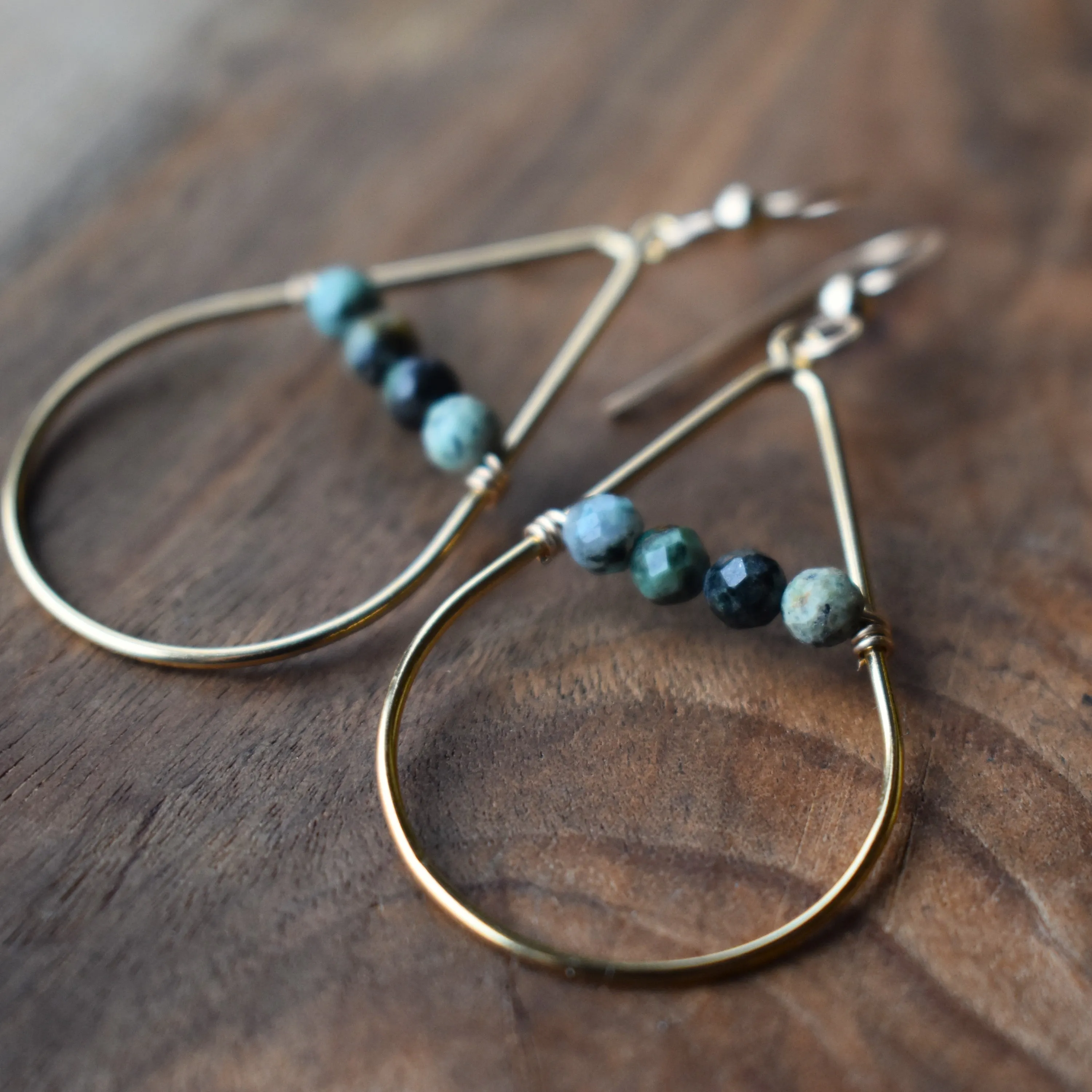 Gold Fill Gemstone Beaded Earrings