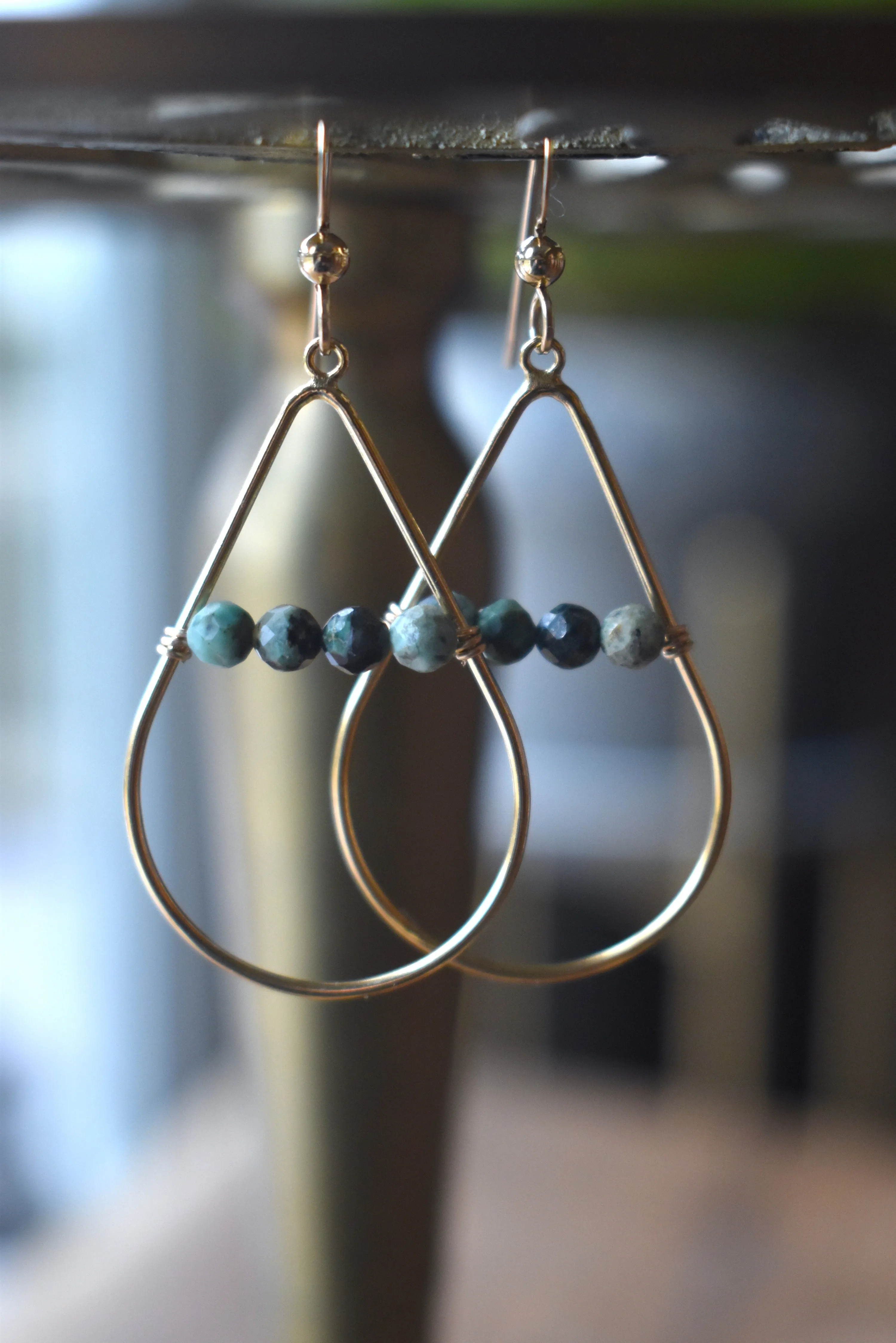 Gold Fill Gemstone Beaded Earrings