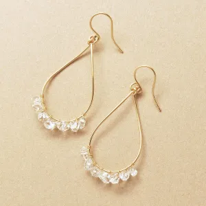 Gold Filled Herkimer Quartz Dew Drop Earrings