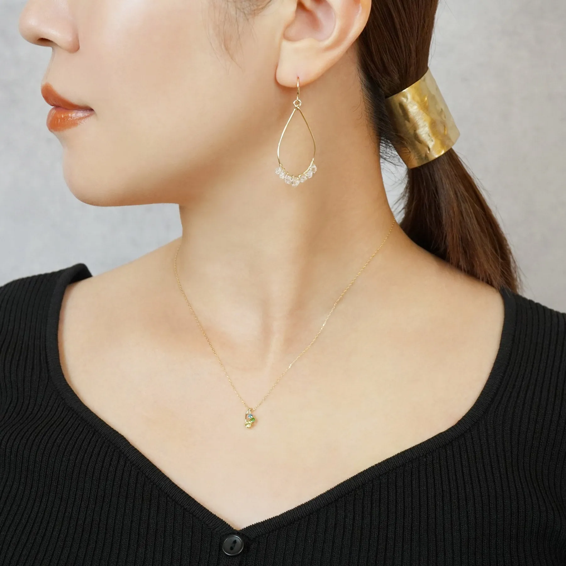 Gold Filled Herkimer Quartz Dew Drop Earrings