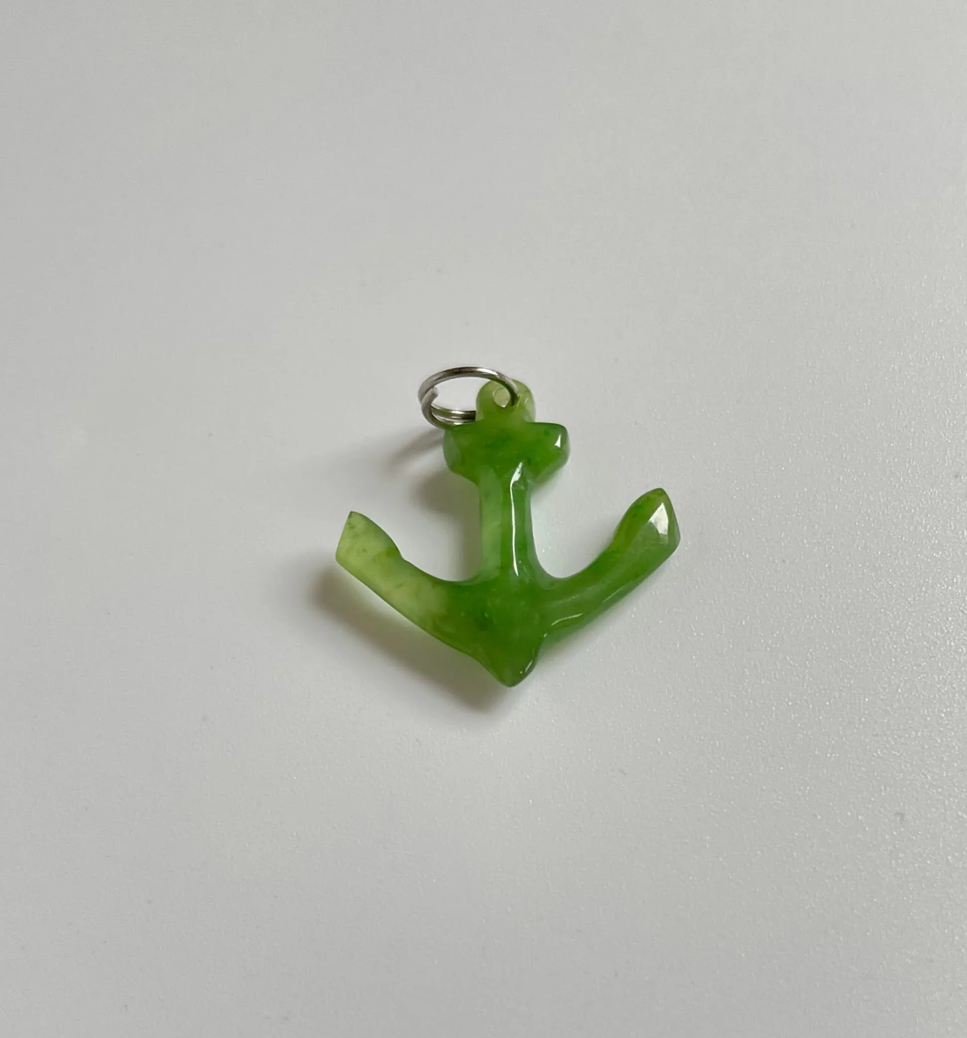 Jade Anchor Charm, 15mm