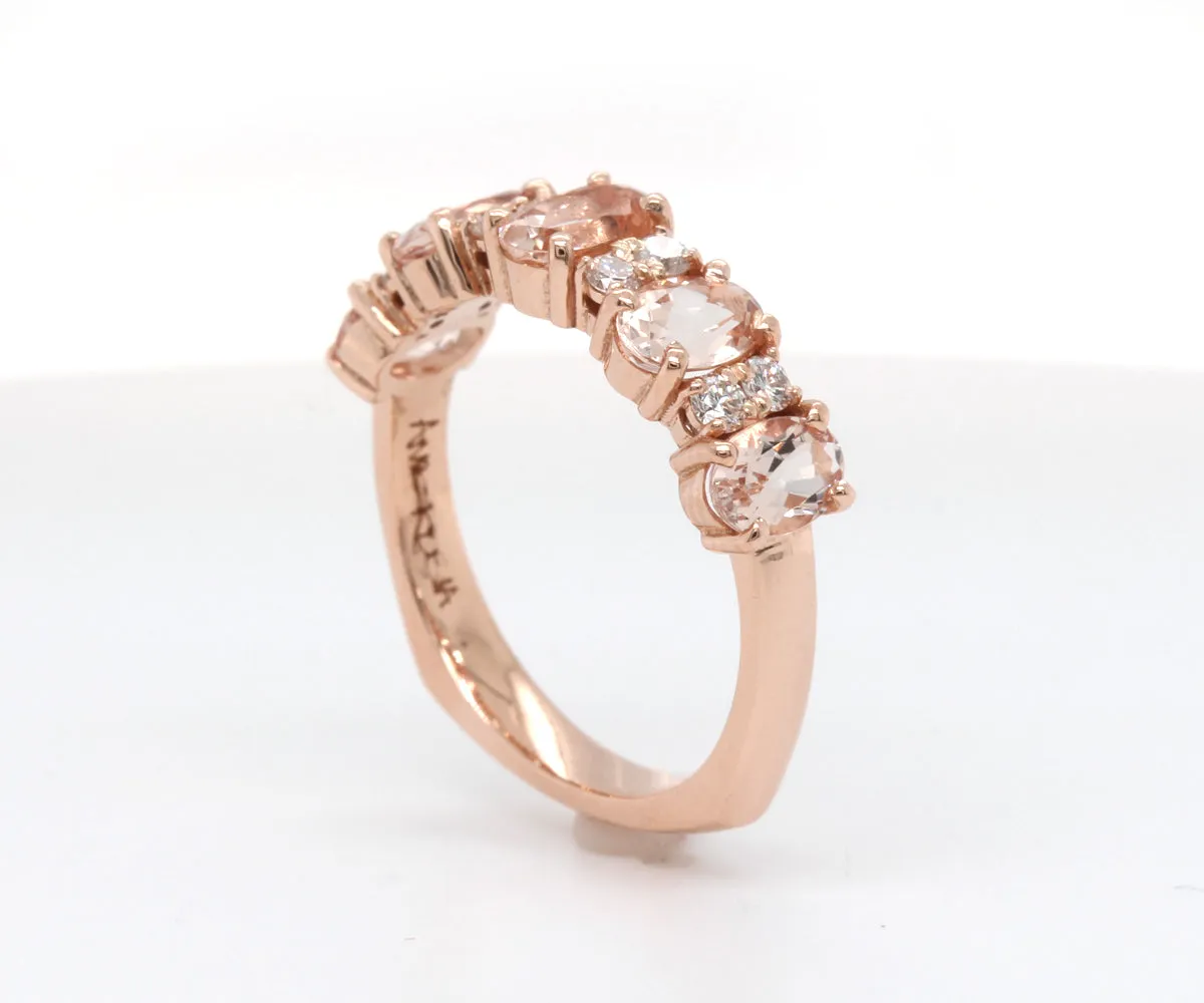 Morganite and Diamond Anniversary Ring