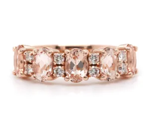 Morganite and Diamond Anniversary Ring
