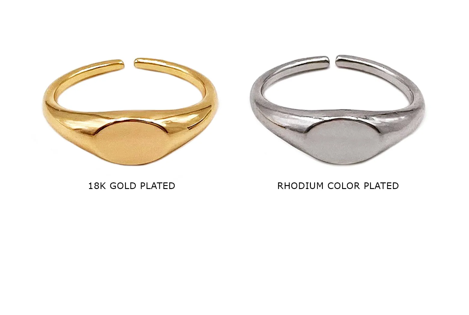 MP3965  Signet Geometric Design Oval Ring  CHOOSE COLOR BELOW