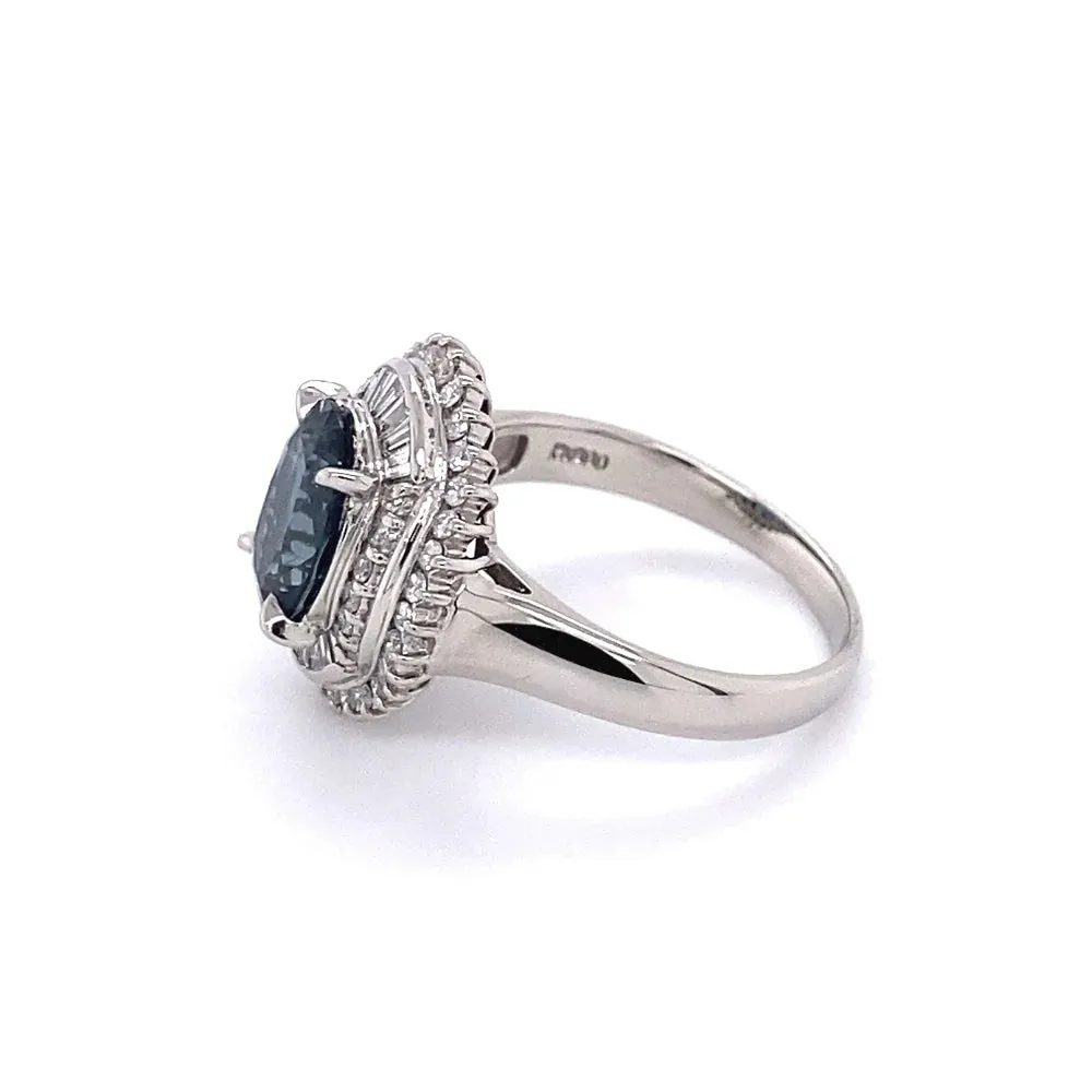 Platinum 2.50ct Oval Sapphire & .55tcw Diamond Double Halo Ring Regard Jewelry Austin Texas