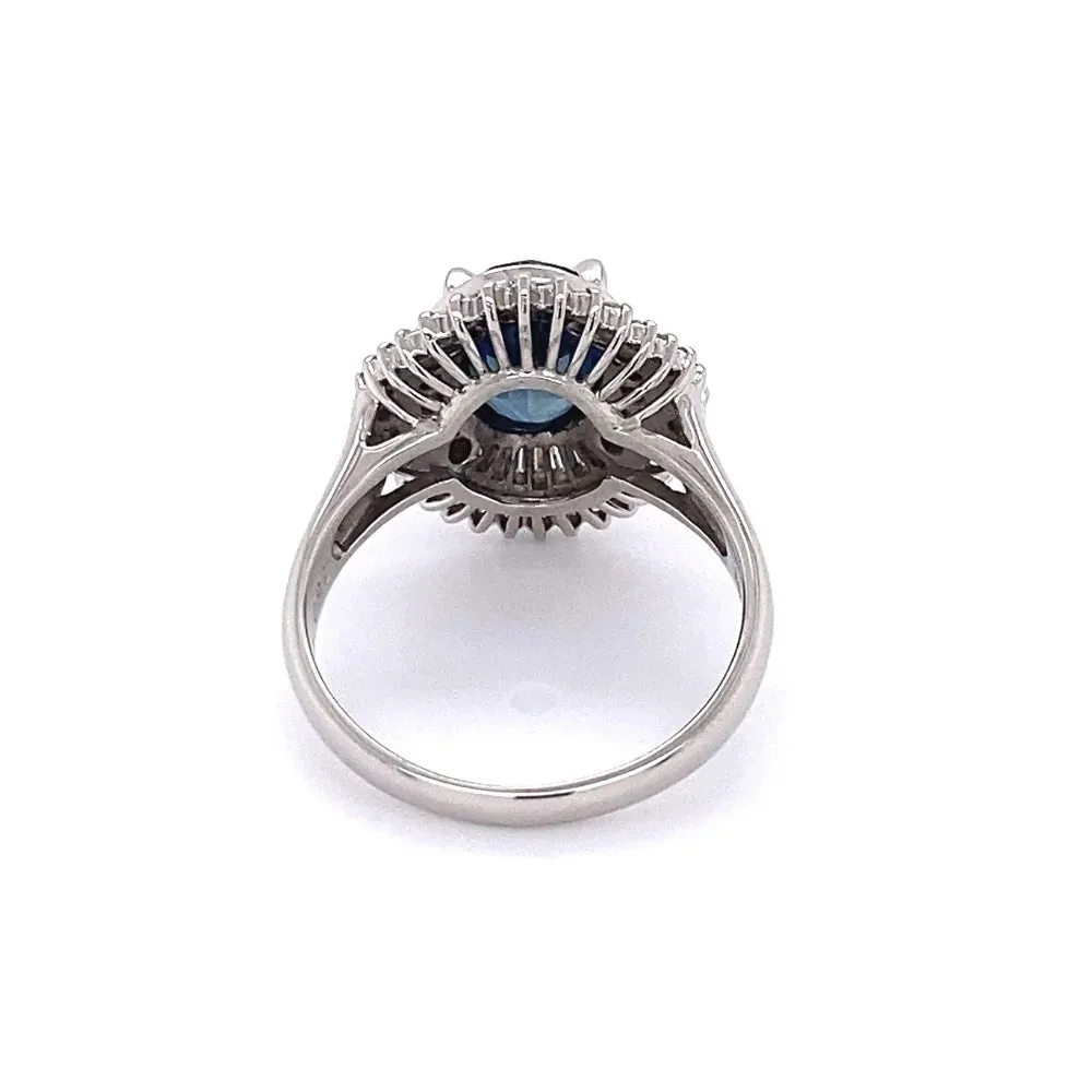 Platinum 2.50ct Oval Sapphire & .55tcw Diamond Double Halo Ring Regard Jewelry Austin Texas