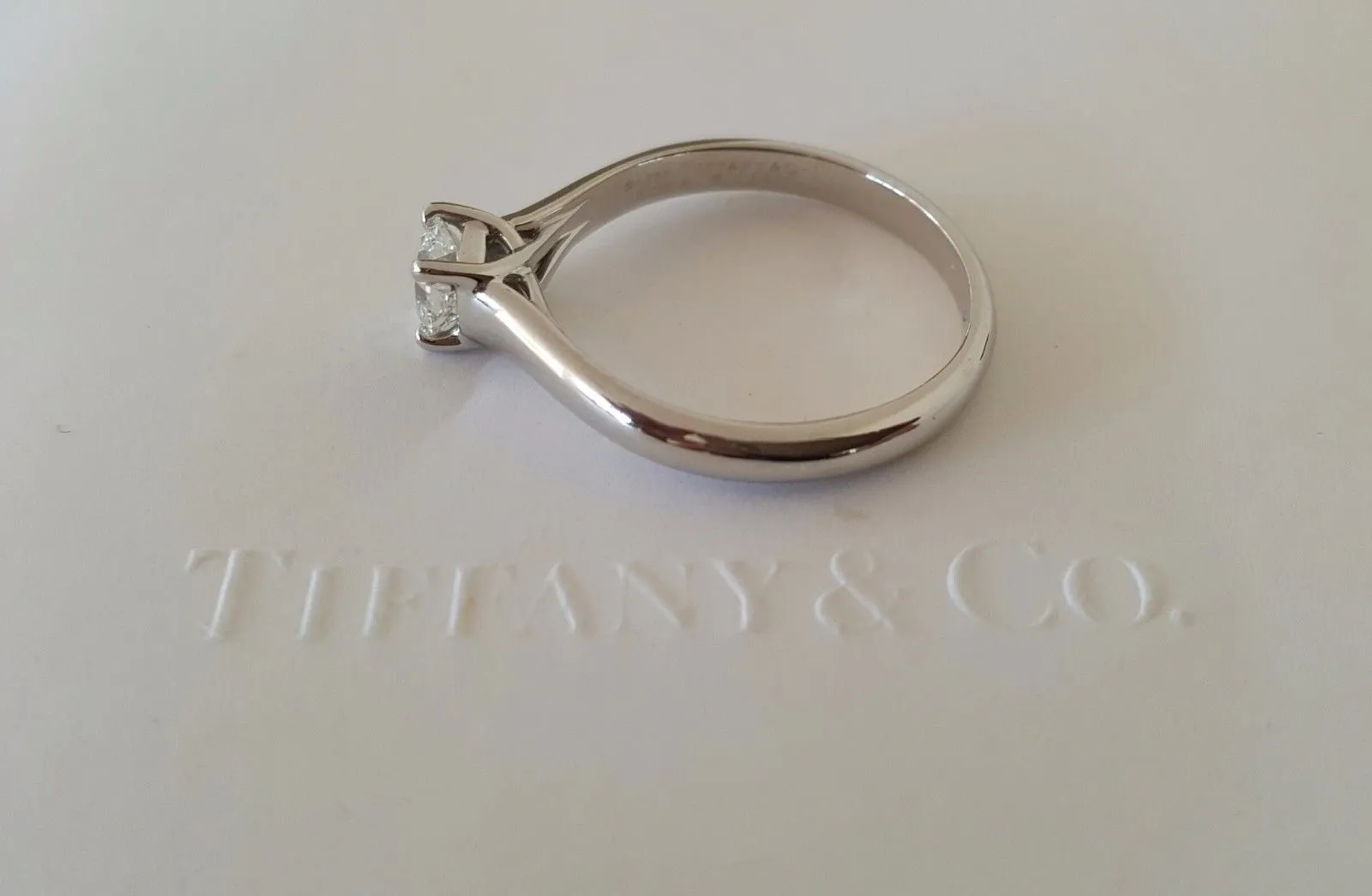 Tiffany & Co. 0.39ct H/VVS1 Lucida Cut Diamond Solitaire Engagement Ring PT950