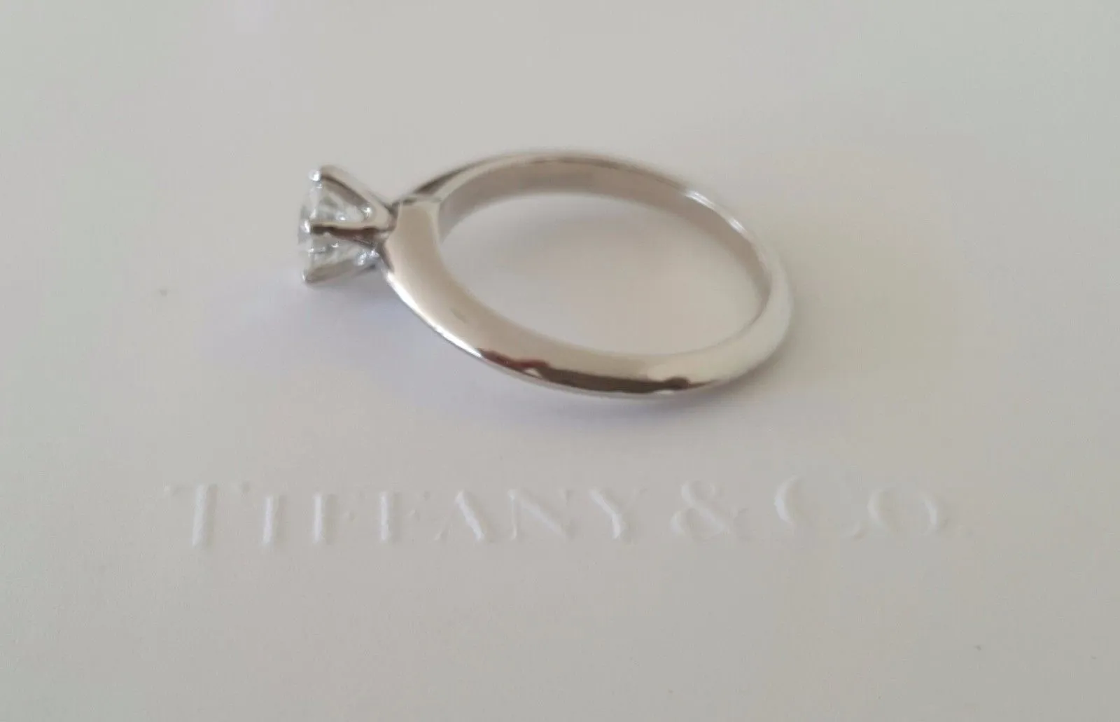Tiffany & Co 0.62ct I/VVS2 Diamond Solitaire Classic Engagement Ring Platinum