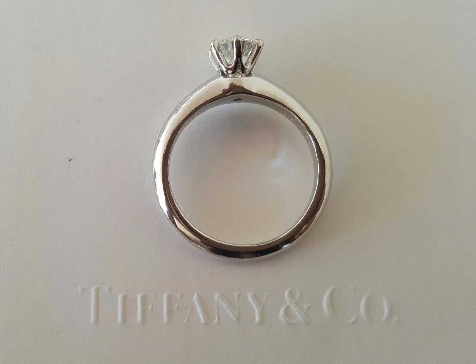 Tiffany & Co 0.62ct I/VVS2 Diamond Solitaire Classic Engagement Ring Platinum