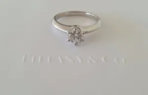 Tiffany & Co 0.62ct I/VVS2 Diamond Solitaire Classic Engagement Ring Platinum